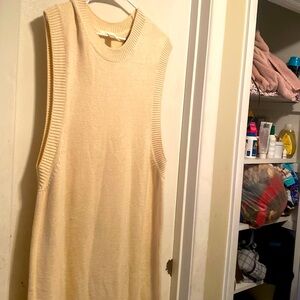 H&M L sweater vest maxi dress cream